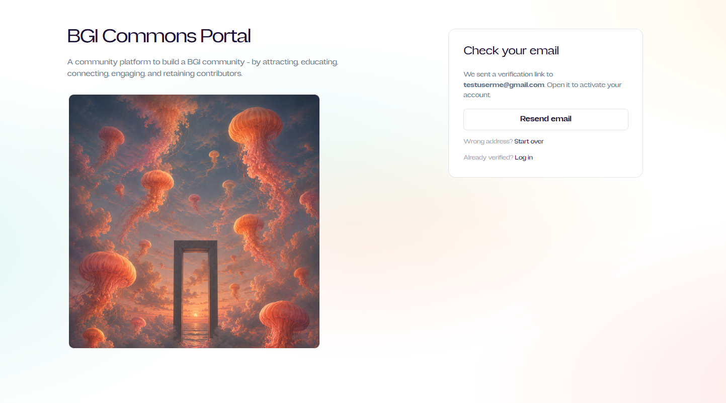 Check your email screen with a Resend button